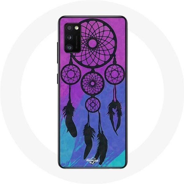 Funda Samsung Galaxy A41 AtrapasueñOs Negro Fondo Azul Y Morado-image