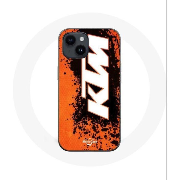 Funda - Ktm - Iphone 14 - Logo Blanco - Fondo Naranja - Suave Naranja-image