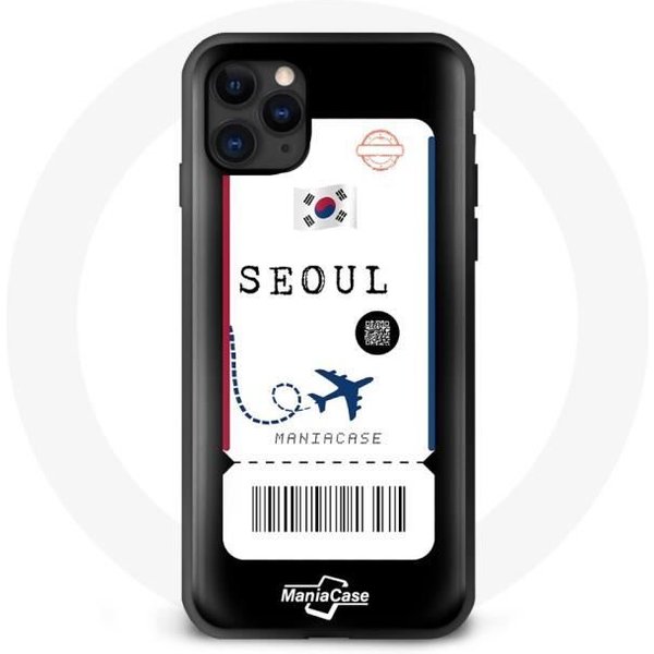 Funda - Maniacase - Iphone 13 Pro Max - Silicona Negra - Billete De AvióN - Flexible Negro-image