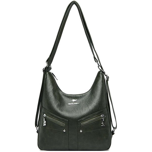 Bolso De Mano Multifuncional Para Mujer Moda Cuero Suave Lujo Retro Bolso De Hombro Para Mujer Bolso Tote De Gran Capacidad Hombro Espalda-image