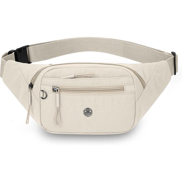 Damska Wodoodporna Nylonowa Saszetka Biodrowa Z Regulowanym Paskiem, O DużEj PojemnośCi, Crossbody, Torba Na Klatkę Piersiową Na AktywnośCi Outdoorowe BiałY-image