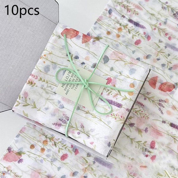 10 Hojas Papel Floral Blanco Ramo Papel De Envoltura De Flores Papel De Envoltura De Flores Horneado De Pasteles Regalo 10 Sheets-image