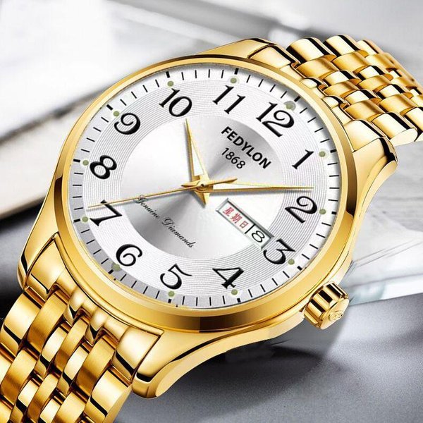 Reloj De Movimiento De Cuarzo Totalmente AutomáTico Para Hombre Luminoso Calendario Impermeable Negocios Acero Reloj Para Personas De Mediana Edad Y Mayores Minimum Gray-image