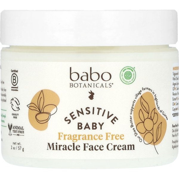 Babo Botanicals, Crema Facial Milagrosa Para Bebé Sensible, Sin Fragancia, 2 Oz (57 Gramos) Beige-image