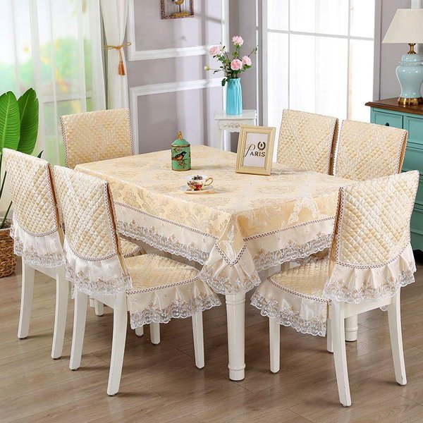 Domowy Koronkowy BawełNiany Obrus Minimalistyczny Nowoczesny PyłOszczelny Obrus W Stylu ChińSkim NadająCy Się Do Prania W Pralce 1 Szt. Chair Cover 1Pcs-image