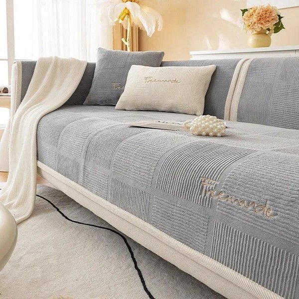 Funda De Sofá Gruesa Y CáLida Para Sala De Estar Antideslizante Color SóLido CojíN De Sofá Toalla De Sofá Universal Para Cuatro Estaciones ProteccióN De Muebles A 70X70Cm 1Pc-image