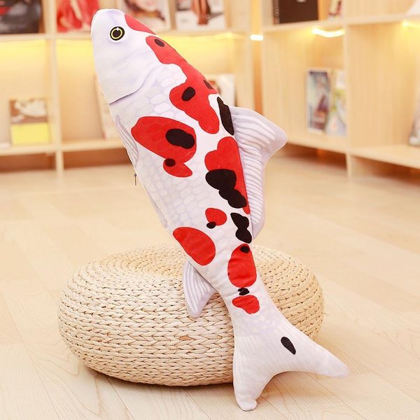 Juguetes De Peluche De Koi MuñEco De Pez Suave Relleno CojíN De Koi Suave CojíN De Pez Dorado Juguetes Para Gatos 16Cm-image