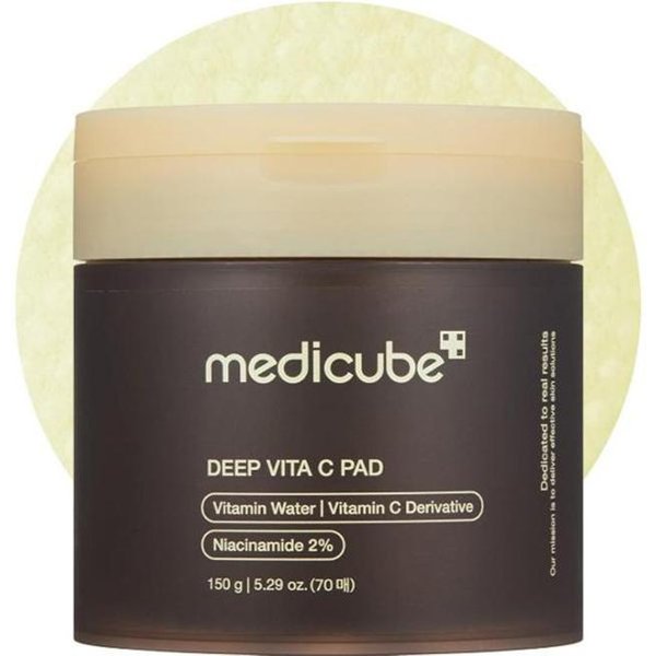 Medicube Deep Vita C RozjaśNiająCe PłAtki Tonikowe – PielęGnacja Plam I RozśWietlenie (70 PodkłAdek) Beige-image
