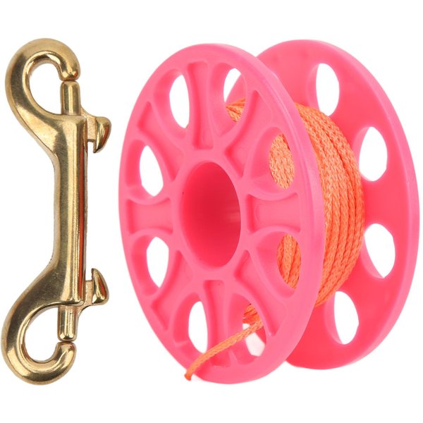 Szpula Do Nurkowania Plastikowa Zapobiega PląTaniu Lekka Szpula Palcowa Do Nurkowania Z MosiężNym KarabińCzykiem Do Nurkowania W Jaskiniach WęDkarstwo 59,0 Stopy Pink-image
