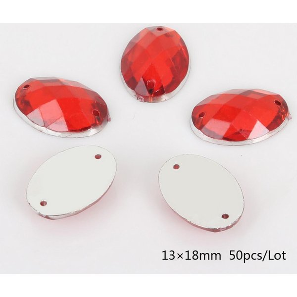 50 Sztuk/Worek KryształOwe DżEtóW Flatback Owalne Koraliki Akrylowe Szyć Na Stras KryształOwe Kamienie Dla DIY Ubrania RzemieśLnicze Dekoracji 13X18Mm 50Pcs-image