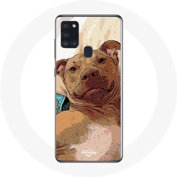 Funda - Maniacase - Galaxy A21S - MarróN - American Pit Bull Terrier - Flexible MarróN-image