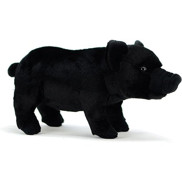 Urocza Czarna ŚWinia Domowa Realistyczna Wypchana Pluszowa Zabawka Symulacja RóżOwa Lalka Model ZwierzęCia MięKkie Prezenty 35Cm Czarny-image
