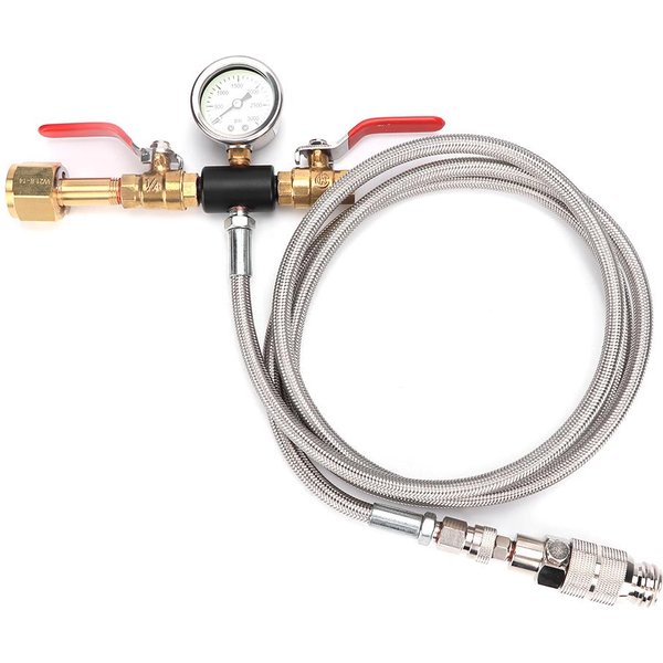 PodwóJny ZawóR PrzyłąCzeniowy Do NapełNiania CO2, Adapter WężA 1,8 M Z Manometrem (W21.8?14)-image