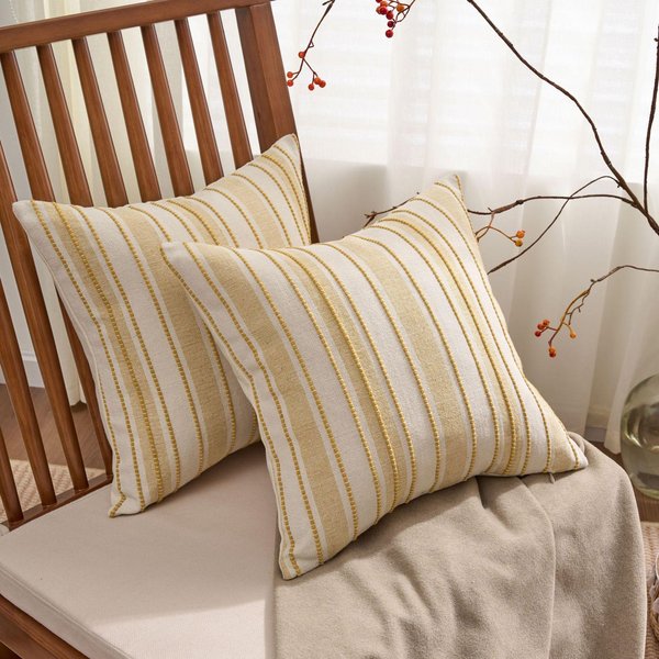 Fundas De CojíN Decorativas Boho Farmhouse Rayadas Texturizadas Para DecoracióN Del Hogar Sala De Estar Cama 50X50Cm-image