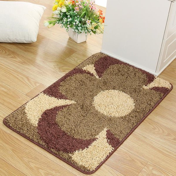 Alfombra De Piso Hilo Doblado Alfombra De Entrada Alfombra Absorbente Para Dormitorio Alfombra Antideslizante Para BañO 60*90Cm-image
