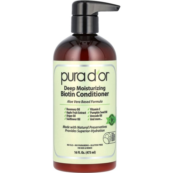 Acondicionador De Biotina De HidratacióN Profunda Pura D'or, 16 Fl Oz (473Ml) Beige-image
