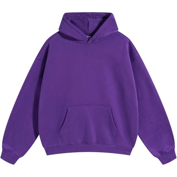 Jesienno-Zimowa Bluza Z Kapturem Unisex, LuźNa, Podszyta Polarem, Z ObniżOnym Ramieniem S Blue-image