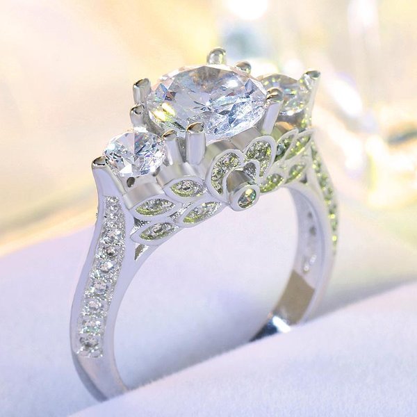 Anillo Popular Creativo Mini Set Anillo De Par De Circonita Anillo De Diamante JoyeríA No. 10 Gray-image