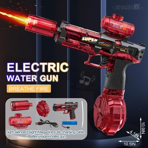 Pistolet Na Wodę Elektryczny Z Diodami Led, Zabawka Dla Dzieci, Czujnik Automatyczny, Pistolet Wodny, Letnia Zabawka Na ZewnąTrz, Na Plażę, Do Basenu Dla Dzieci-image