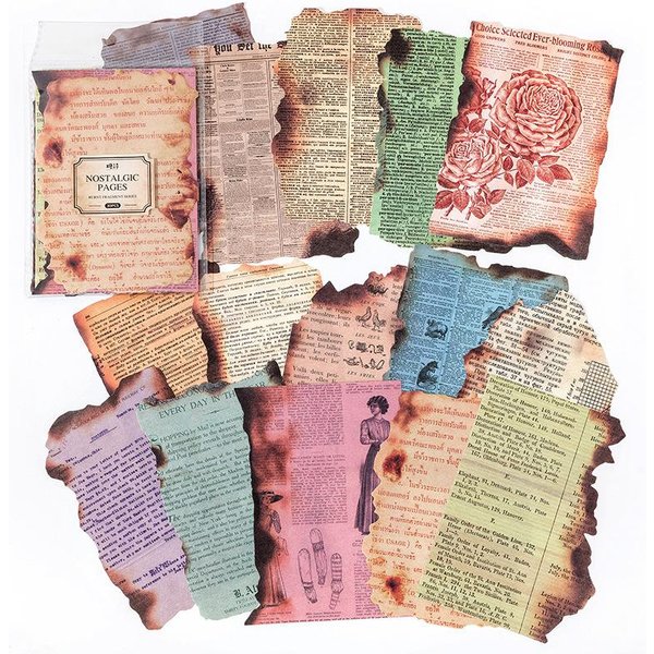 30 Szt. Vintage Journaling Scrapbooking Materiał Papier Estetyczny Dekoracyjny Papier RzemieśLniczy Antyczny Styl Retro Do PamięTnika Dziennika B-image