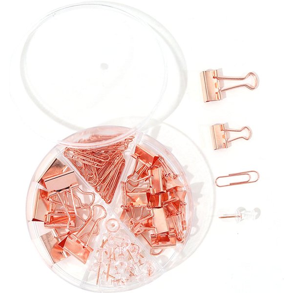 Clips De Papel Clips De Carpeta Surtidos MultifuncióN Chinchetas Sets Con Caja Para Oficina Escuela Documento-image