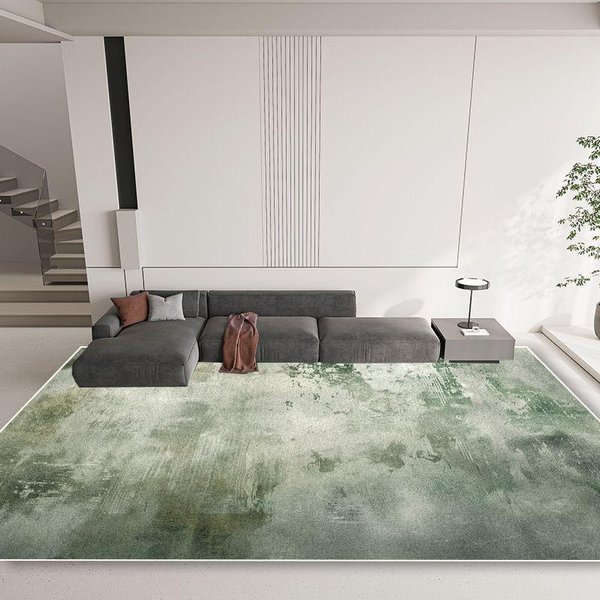 Alfombra Verde Claro Sala De Estar DiseñO Suave Antideslizante Alfombras De ÁRea Grande DecoracióN Estilo Americano Dormitorio SalóN Alfombra De Piso Lavable 60*90Cm-image