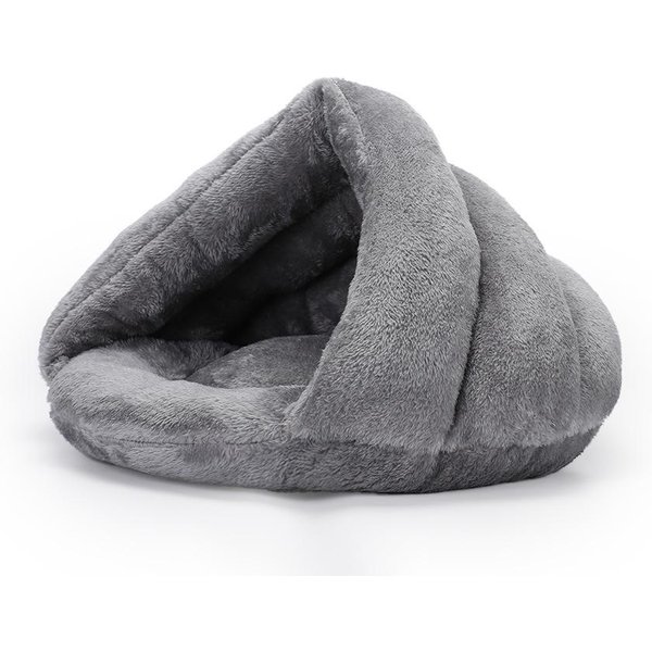Caseta Para Gatos Caseta Para Mascotas Alfombrilla CáLida Para Mascotas De Invierno Caseta Semicerrada De Terciopelo ÁRtico Suministros Para Gatos Cama Perros PequeñOs Y Medianos S: Diameter 40CM-image