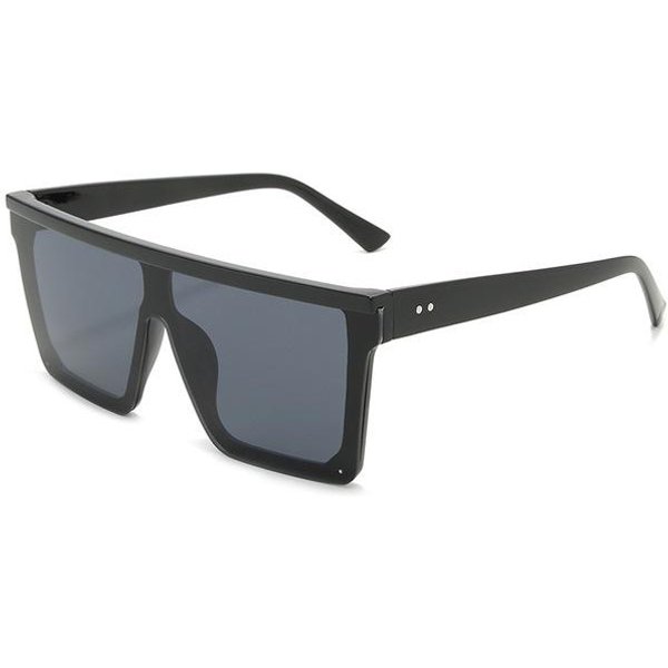 Ponadgabarytowe Kwadratowe Okulary PrzeciwsłOneczne Damskie MęSkie Luksusowa Marka Vintage Lustrzane Soczewki Okulary PrzeciwsłOneczne Damskie DużE Oprawki Odcienie Damskie Gogle Black-image