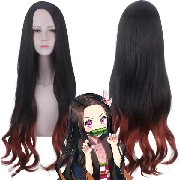 Cosplay De Kamado Nezuko Disfraz Anime Kimono Peluca De Kamado Nezuko Uniforme Halloween Mujer Ropa Para NiñOs S Gray-image
