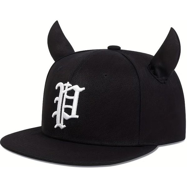Gorra De BéIsbol Hip Hop De Moda Bordado Letra P Gorra Hip Hop Hombres Gorras Trucker Cuernos Lindos Sombrero Solar Deportivo AlgodóN Gorras Snapback Pink-image