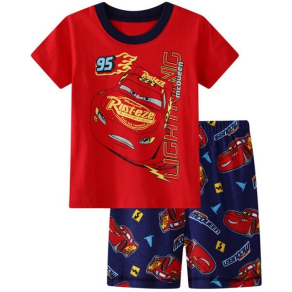 Pijama De Verano Para NiñOs Coches Dibujos Animados Pijama Disfraz NiñOs Lindo Rayo Mcqueen Conjunto Bebé NiñO PequeñO Manga Corta Conjuntos De Pijama 140-image