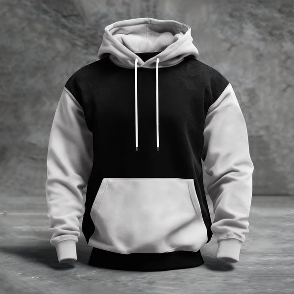 MęSka Bluza Z Kapturem W Bloki Kolorystyczne Z Kieszeniami, Casualowa I Wygodna XL Light W Kolorze Szarym-image