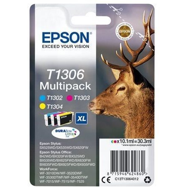 Epson Multipack T1306 - Ciervo - Cian, Magenta, Amarillo (C13T13064012)-image