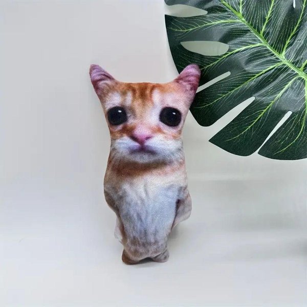 Pluszowa Realistyczna Lalka Kota 3D MięKka KreskóWkowa Symulacja Pluszowy Kot Poduszka Wypchane Kawaii Pluszowe ZwierzęTa Zabawka Poduszka Dla Dzieci Dziewczynek-image
