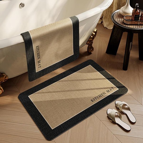Alfombra De BañO Alfombra De BañO Para Inodoro Antideslizante Fuertemente Absorbente Puerta De Inodoro Inodoro Alfombra De Tierra De Diatomeas De Secado RáPido 40 * 60CM-image