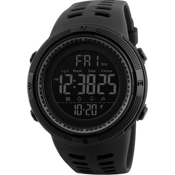 Skmei MęSkie Zegarki Sportowe Odliczanie PodwóJny Czas Zegarek Alarm Chronograf Cyfrowe Zegarki Na RęKę 50M Czarny-image