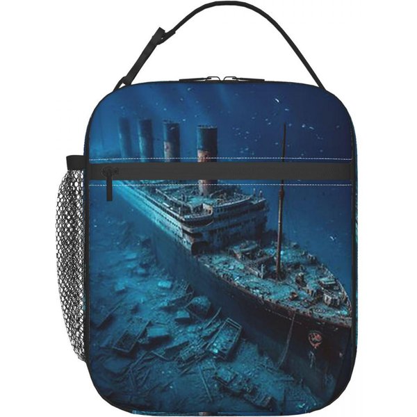 Izolowana Torba Na Lunch RMS Titanic Dla Kobiet Biurowy Cooler Termiczne PudełKo Na żYwność Torba Tote PrzenośNe Pojemniki Na Lunch One Size Black-image