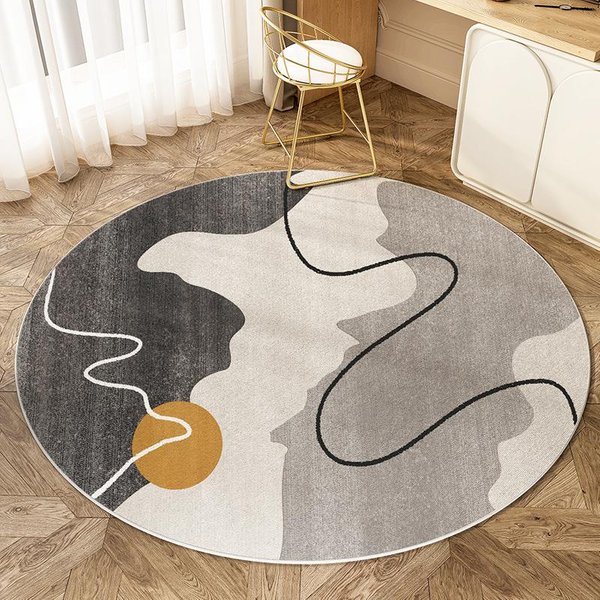 Nowoczesny Minimalistyczny OkrąGłY Wycieraczka - ChłOnna AntypośLizgowa Dywanik Nocny Do Sypialni WejśCia Salonu Dywan - WystróJ Domu 80X80CM(2.6X2.6FT-image