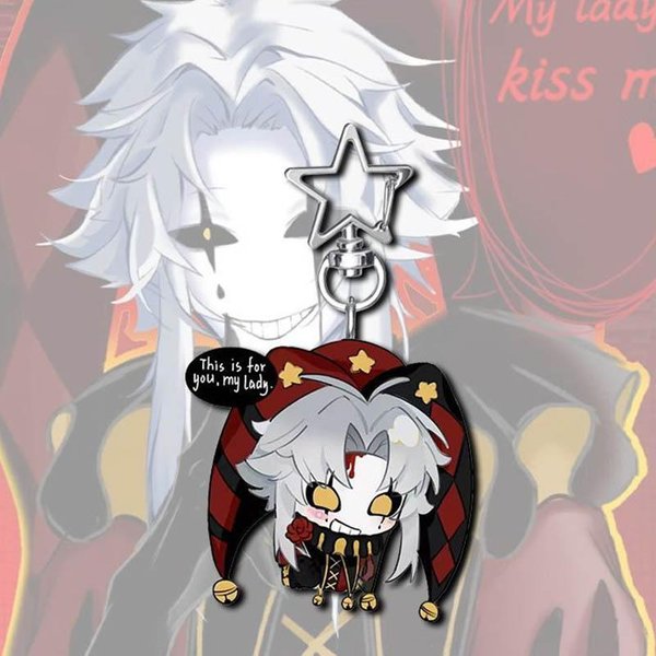 Gra The Freak Circus Pierrot Cosplay Breloczek Kawaii Akrylowy Joker Clown Wisiorek Breloczek Brelok Akcesorium Do Torby Ozdoba Rekwizyty White-image