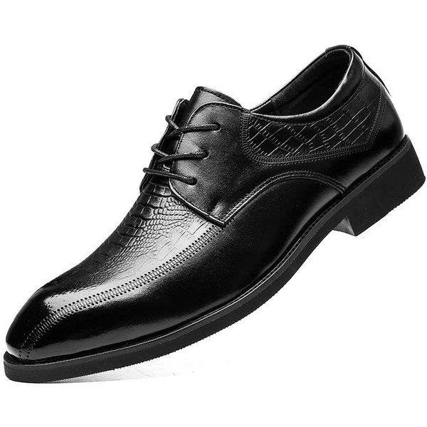 Zapatos De Hombre Capa Superior Piel De Vaca Grabada Cordones Hecho A Mano Zapatos De Cuero Zapatos De Vestir Casuales De Negocios BritáNicos Para Hombre Moda Masculina 44 Negro-image