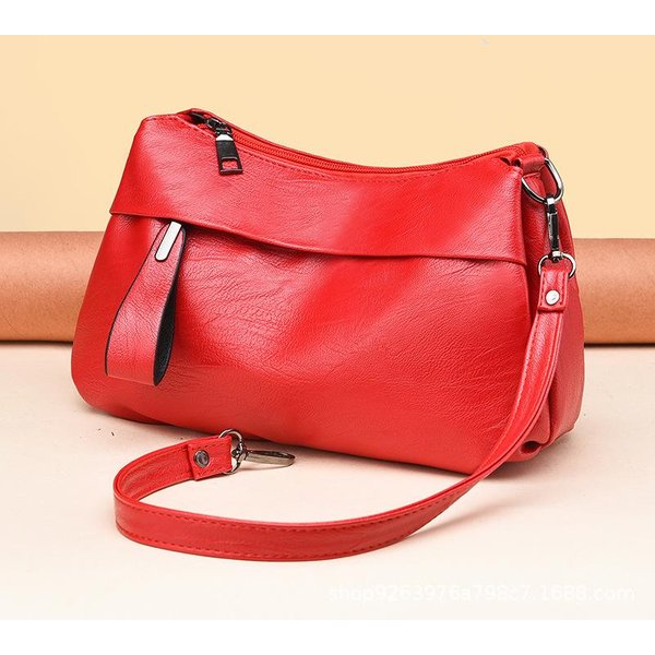 Nowa Zimowa Torba Crossbody Dla OsóB W ŚRednim I Starszym Wieku MięKka SkóRa TeśCiowa Torba Na Ramię Atmosferyczna . Red-image
