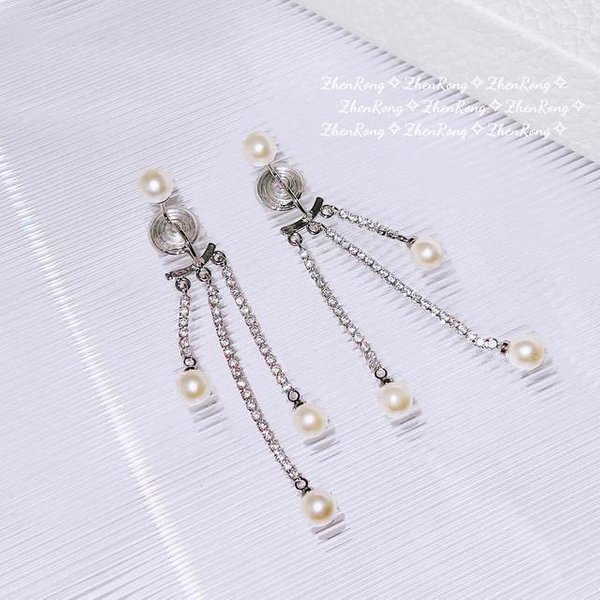Pendiente Colgante De Perla De Plata De Ley 925 100% Para Mujeres Aros Mujer Oreja Perla De Agua Dulce Orecchini Piedra Preciosa Bizuteria Femeninos Blanco-image