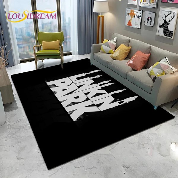 Dywanik Retro Rockowy Zespół L-Linkin Park Logo Do Domu Salonu Sypialni Sofy Mata WejśCiowa Dekoracja, Dywanik Dla Dzieci Mata PodłOgowa AntypośLizgowa 40X60Cm-image