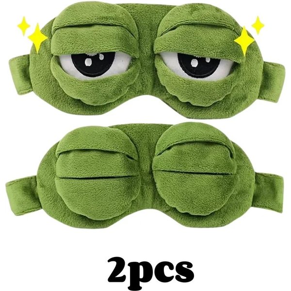 MáScara De Dormir Rana 3D Antifaz Natural Para Dormir Mujeres Hombres Dibujos Animados Creativos Suave PortáTil Antifaz Viaje Oficina Parche Para Ojos-image