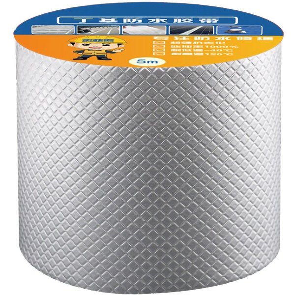 Cinta Selladora Impermeable De Butilo LáMina De Aluminio A Prueba De Fugas Tira Selladora De Butilo Cinta Selladora Multiusos 5Cmx5M/1.97X196.85In-image