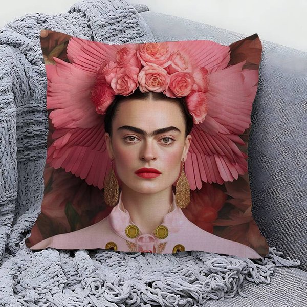 Vintage Artysta F-Frida K-Kahlo Poszewka Na Poduszkę Poszewka Na Poduszkę Tapicerka Sofa Poduszka Dekoracyjna Dekoracja Domu Poszewka 45X45Cm-image