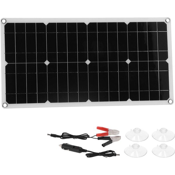 Panel Solar De Silicio Policristalino De 40W Panel Solar Flexible Cargador Salida USB Dual Para PortáTil Coche White-image