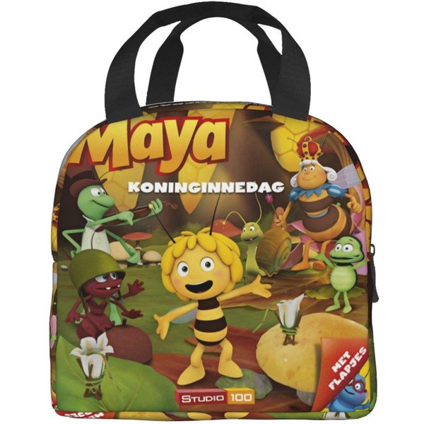 La Abeja Maya Con Flores Dibujos Animados Accesorios Bolsa De Almuerzo TéRmica Para El Trabajo Caja De Comida Refrigerador TéRmico PortáTil Fiambreras Option 1-image