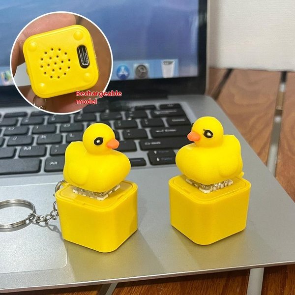 Zabawny Breloczek żAba RechocząCa Kaczka, łAdowalny, Klawiatura Fidget Clicker DźWięKowy, Breloczek Ze śWiatłEm LED Do Redukcji Stresu-image