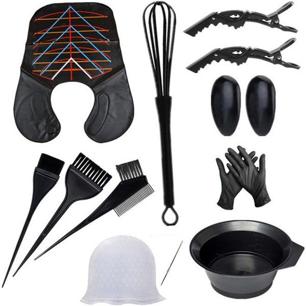 Kit De 13 Piezas Para TeñIr El Cabello, Herramientas De SalóN, Mechas, Sombrero, Capa, Cepillo Para TeñIr, Peine Para TeñIr El Cabello-image